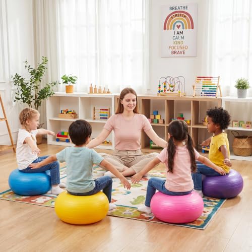Lewtemi 4 Pcs Flexible Classroom Seating Donut Chairs, Bright Color, 20'' - Variation Fresh Color / 4
