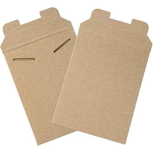 Aviditi 6" x 8" Stayflats Rigid Flat Mailers, Kraft, For Keeping Documents, Photos, and Artwork Protected During Shipping (100 Pack)