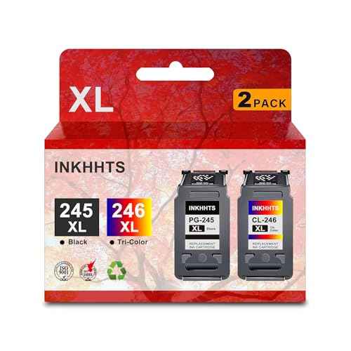 245XL 246XL Ink Cartridges Replacement for Canon PG245XL CL246XL for Pixma TR4520 TR4527 MX492 MX490 MG2520 MG2522 MG2525 MG2920 MG2922 MG3022 MG3029 TS3320 Printer (1 Black, 1 Tricolor)