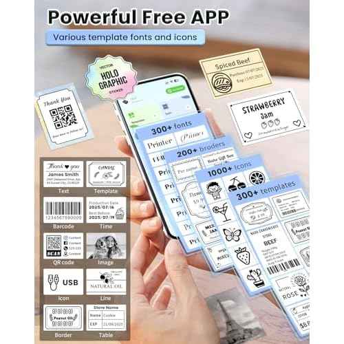 Label Makers, Label Maker Machine with Tape, Bluetooth Label Maker, Portable Thermal 2 Inch Label Printer for Small Business, Barcode, Address, Logo, Clothing, Sticker Printer for Phones & PC