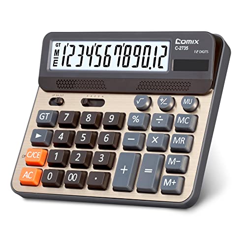 Comix Gold Desktop Calculator 12 Digits Large Button Office Calculator - Variation 1
