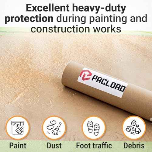 36" x 1992" (166¡¯) Brown Rosin Paper Roll - Made in USA Thick Heavy-Duty 7 mil Masking Paper for Surface Protection from Paint, Dust, Foot Traffic - Paint Floor Covering