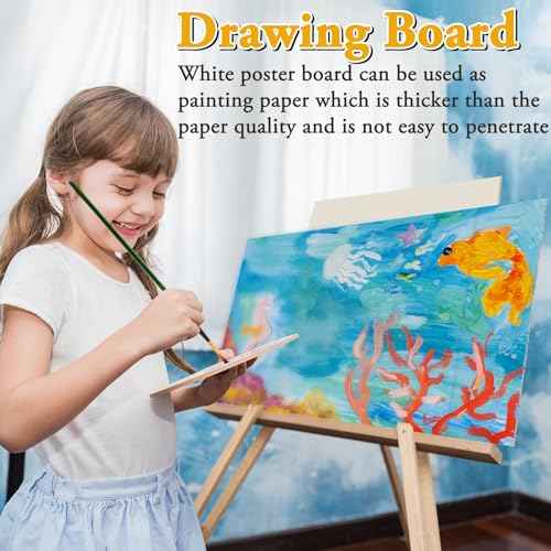 3Pcs Small Trifold Poster Board, 21 x 14 inches White Tri Fold Poster Boards Corrugated Presentation Board Science Fair Display Boards for School Fun Projects, Exhibitions and Business