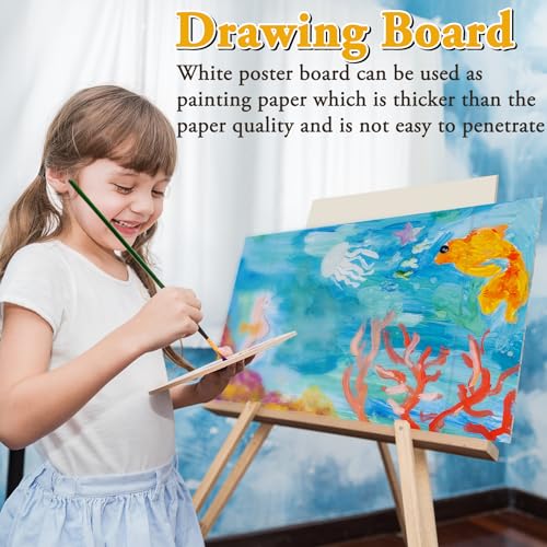 AKONEGE 3-Pack Small White Tri Fold Poster Boards 21 x 14 Inches for Science Fair & Presentations