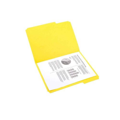 Staples 508903 File Folders W/ Reinforced Tabs Letter 3 Tab Yellow 100/Box