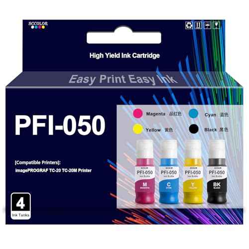 PFI050 PFI-050 Ink Refill Compatible PFI-050 BK PFI-050C PFI-050M PFI-050Y Ink Bottle Replacement for Canon imagePROGRAF TC-20 TC-21 TC-20M TC-21M Printer