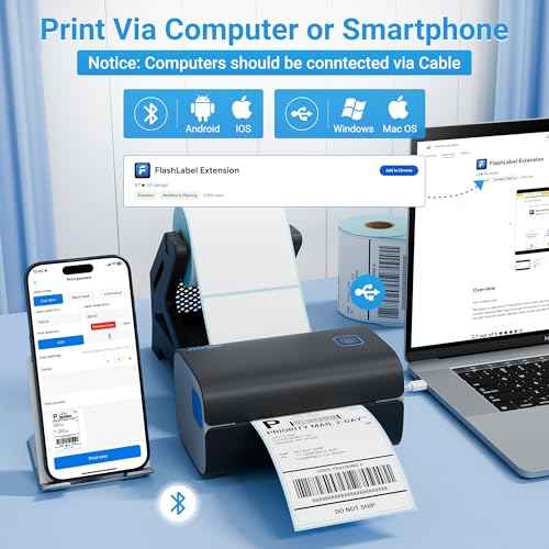 Jiose Shipping Label Printer for Shipping Packages - Barcode Label Printer - 4x6 Desktop Thermal Label Printer