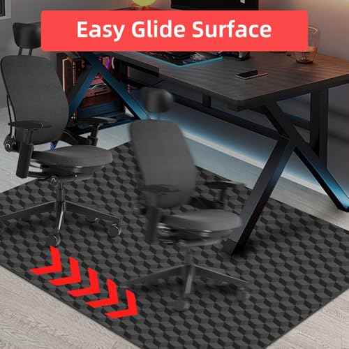AiBOB Gaming Chair Mat for Hardwood Floors - 48"x36" Office Chair Mat for Hard and Tile Floor | Anti-Slip Protector Mat | Computer Desk Floor Mat for Rolling Chairs, Not for Carpet