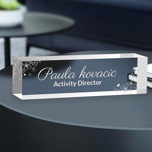 Sakura Personalized Name Tag - Custom Desk Name Plate for Office Decor | Fast Shipping from USA