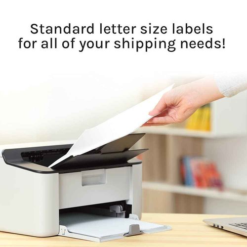 Premium Label Supply White Sticker Full Sheet Shipping Labels – 8.5" x 11" – Laser/Inkjet Compatible – (1 per Sheet), 500 Sheets - Letter Size