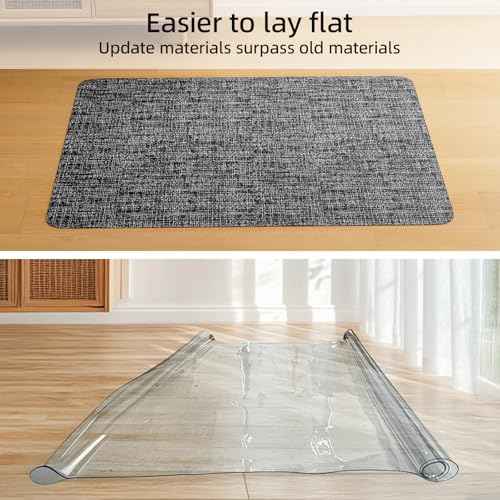 Yecaye Office Chair Mat for Hardwood Floor,45" x 53" Under Computer Desk Floor Protects for Rolling Chair,Non Slip PVC Woven Gaming Chair Mat,Not for Carpet (Blackwhite, 45" x 53")