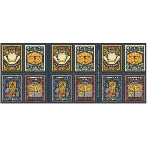 Western Wear 2021 (Book of 20) First-Class Mail Forever Postage Stamps (Cowboy Hat, Belt Buckle, Cowboy Boot with Spur, Western Shirt)