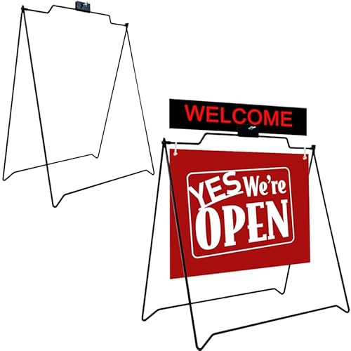 4U Media&Displays 2 COUNT 22"x18"(WxH) Sidewalk Sign A Frame Stand (Stand Only) (2 PACK) Real Estate Open House Sign