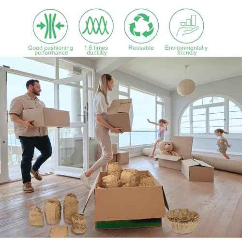 Honeycomb Packing Paper Roll - 19.68'' x 820ft, 200 Fragile Stickers Included | Wine Box, Artwork & Glassware Protector | Heavy-Duty Cushioning Wrap for Shipping, Moving & Gift Packaging