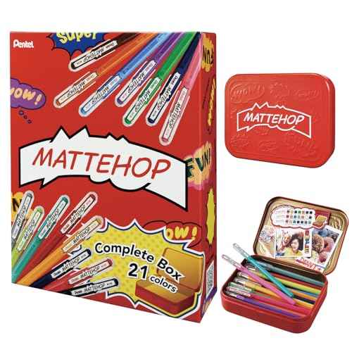 Pentel Ballpoint Pen Color Matte Hop Complete Set, 21 Colors K110-V21ST