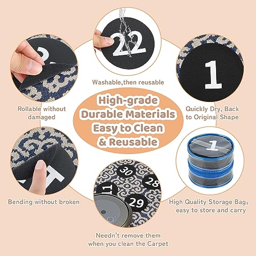 36 Pack Classroom Carpet Floor Markers with Numbers - 4 Inch Sit Dots for Kids & Teachers
