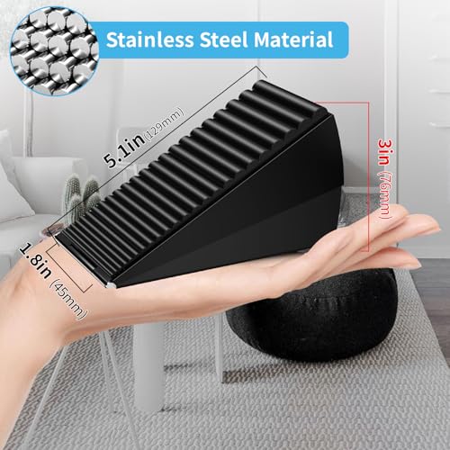 AIMAXINKE Heavy Duty Door Stop Wedge - Large Steel Bottom of Door Blocker, Black - 1 Pack