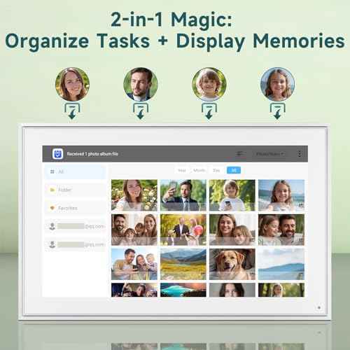 21.5 Inch Smart Digital Calendar ? Electronic Chore Chart & Planner with 1920x1080P IPS Touchscreen, Weekly/Monthly Family Organizer for Wall or Desk, White 2025 New Version