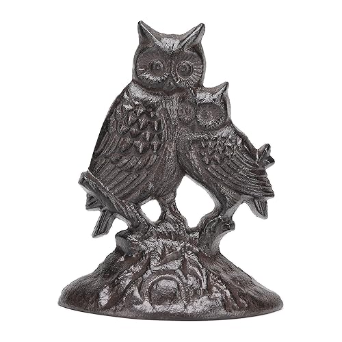 BRASSTAR Cast Iron Animal Door Stopper Two Owls Shape Heavy Duty Door Window Holder Home Office Shop Practical Decoration TQGJPT512