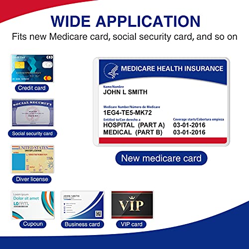 Fabmaker 6 Pack Medicare & Card Protectors Waterproof PVC Card Sleeves