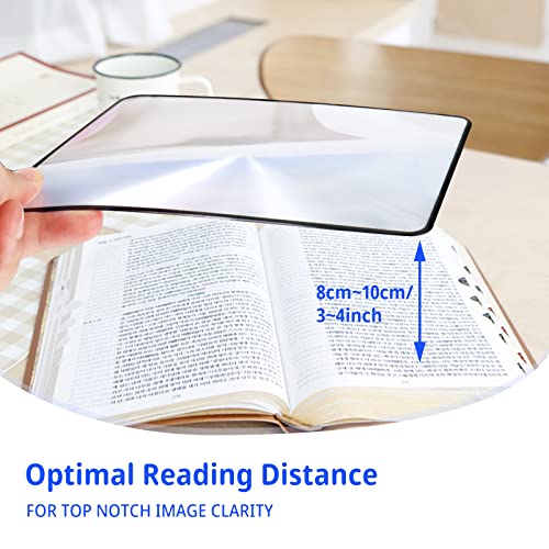 4-Pack Magnifying Sheets 3X for Reading Maps & Small Prints, Lightweight Plastic