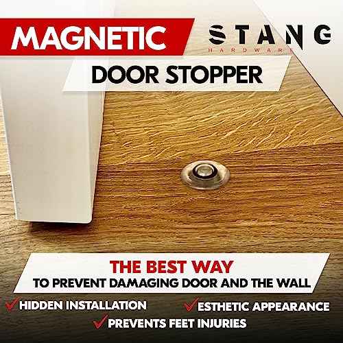 Stang ? Magnetic Door Stopper Invisible Concealed Flush Mounted Magnetic Door Stop for Bottom of The Door with Hold-Open Function and Holder Option