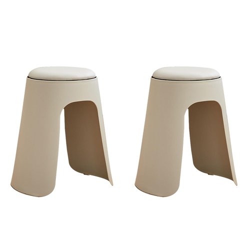 BFECGDXT Plastic Soft Stackable Stools Set of 2, 360° Swivel Backless Round Stacking Stool, 19in Portable Flexible Seating for Home Living Room, Dining Room, Bedroom, Gray