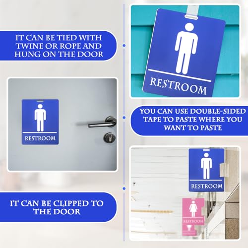 Fuyoooo Classroom Bathroom Pass Set with Keychain - 6 Blue & Pink Passes for Teachers