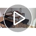GarveeHome 4-Person Dining Table Set with Upholstered Benches, Black for 4