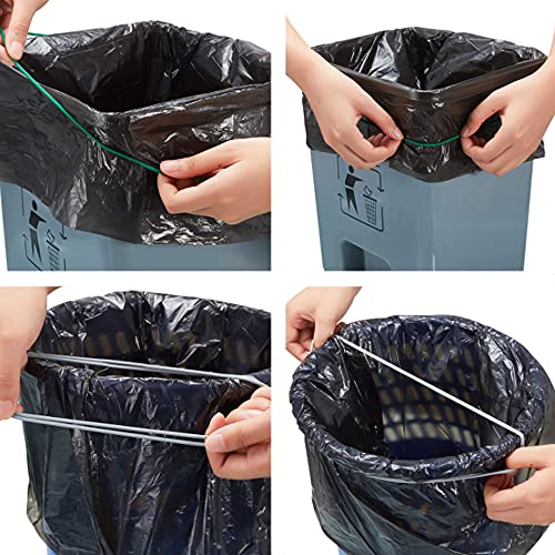 Hongmed Trash Can Bands Set of 3 - Fits 13-32 Gallon Cans, Elastic Rubber Bundling Bands (Black/Blue/Green) - Multi