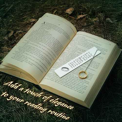 The Lord of the Rings Metal Bookmarks with Gift Box, Stainless Steel Book Marker for Adults Teens Kids (Silver with Ring)