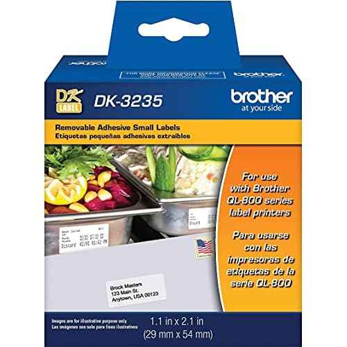 Brother Printer Die Cut Removable Adhesive Small Labels (DK3235), White