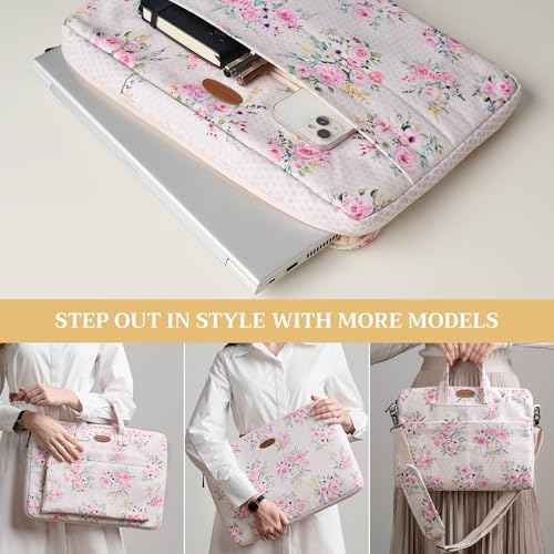 Maison d'Hermine Laptop Sleeve with Handle Case Stain and Water Repellent Cotton Canvas