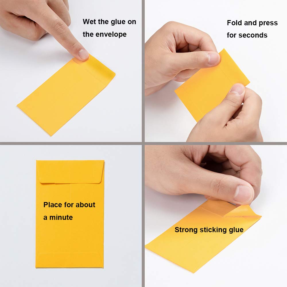 100 Pieces Colorful Small Coin Envelopes for Seed, 2.25×3.5 inch