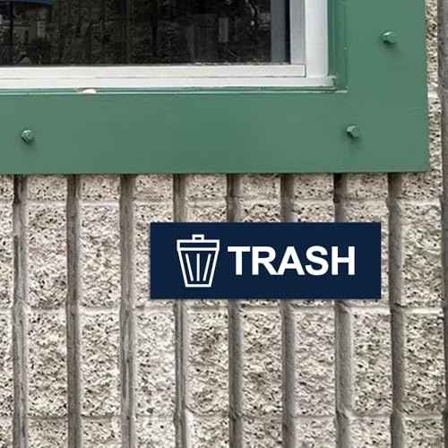 Basic Trash Sign (Black) - Medium 5 Pack