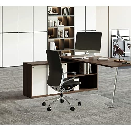 FuturHydro Desk Chair Mat for Flat to Low Pile Carpets, 45" x 53" Clear Office Home Floor Protector Mat, Transparent Mats for Office, Home and Gaming Floors (with Lip)