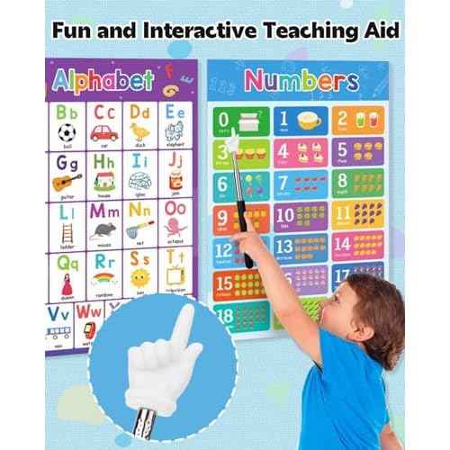 Extendable Finger Pointer Stick, School Collapsible Telescoping Long Hand Pointing Stick, Classroom Must Have Supplies Essentials, Black