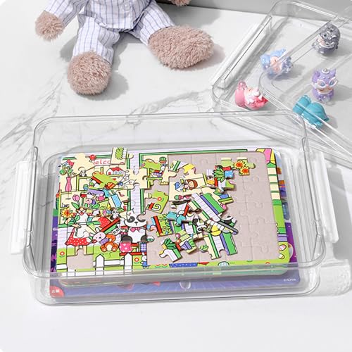A4 Scrapbook Paper Storage, Photo Storage Box, Plastic File Box (4Pack, Large, White)
