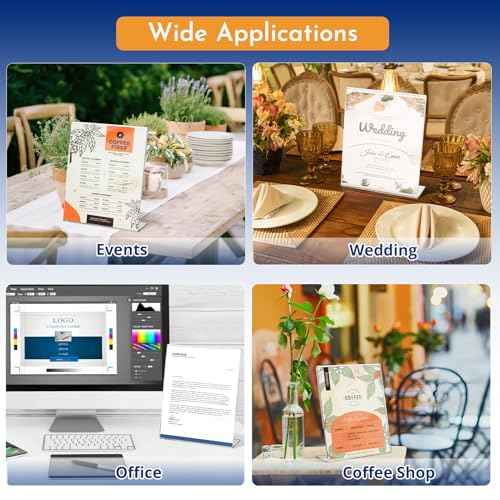 12 Pack Acrylic Sign Holder 8.5 x 11, Clear Desktop Acrylic Display Stands, L Shape Sign Holder, Plastic Flyer Stand for Displaying Posters Picture Flyers Menu