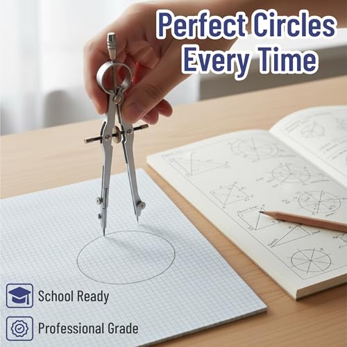Mr. Pen Classic Slate Geometry Set with 6-Inch Swing Arm Protractor, 15 Pieces