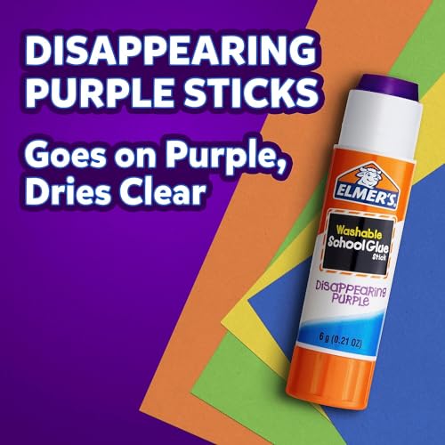 Elmer's Disappearing Purple School Glue Sticks – 0.21 oz, 8-Pack