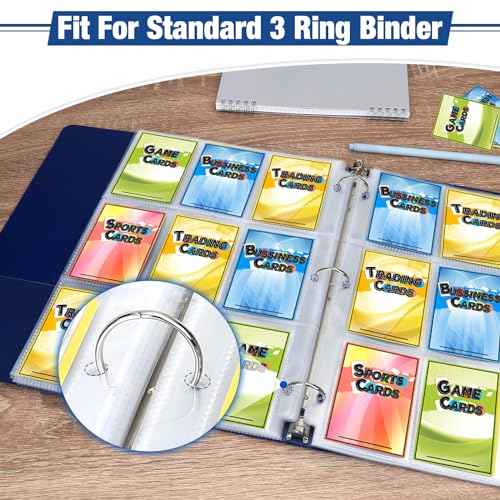 648 Pockets Double Side Trading Card Sleeves, Fabmaker 9 Pocket Card Sleeves Binder Sheets for 3 Ring Binder, Long-Lasting Trading Cards Binder Sleeves Fit for MTG, Baseball, Game, Business Cards