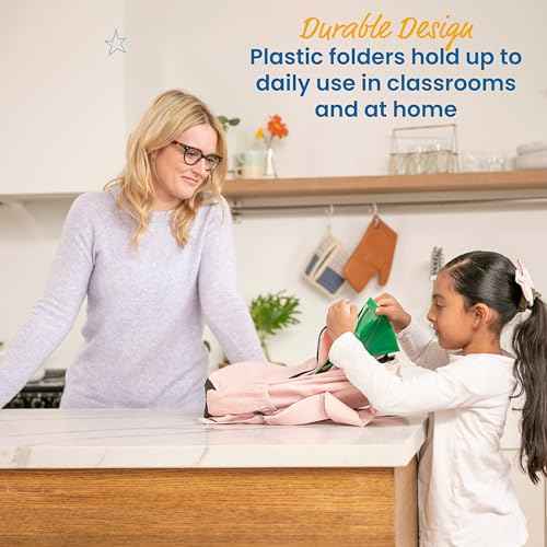 ECR4Kids 2-Pocket Parent-Teacher Classroom Communication Folder, School Supplies, Green, 36-Piece