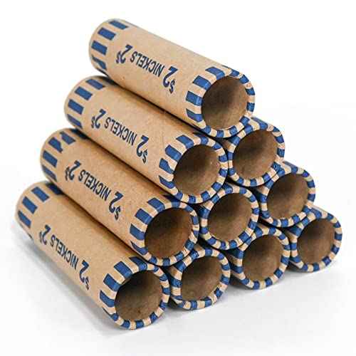 L LIKED 83 PCS Preformed Coin Wrappers Rolls-Nickels