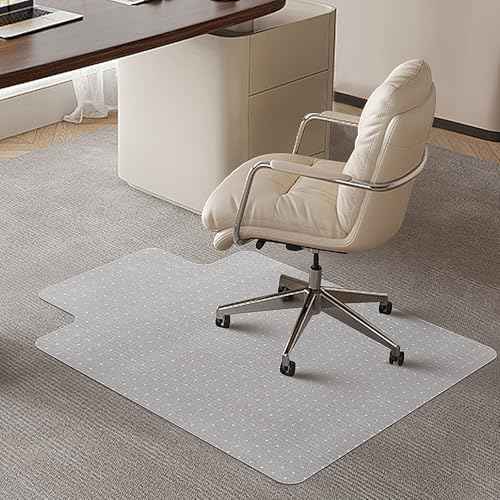 SHAREWIN Chair Mat for Carpeted Floor with Lip,47''¡¿36'' PVC Carpet Protector for Low Pile Carpets Heavy Duty Effective Grip Anti-Slip,Won't Crack,Easy to Clean for Office and Home