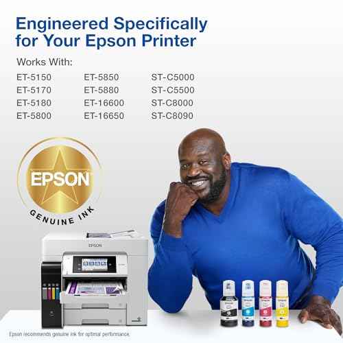 EPSON 542 EcoTank Ink Ultra-high Capacity Bottle Cyan (T542220-S) Works with EcoTank Pro ET-5150, ET-5170, ET-5180, ET-5800, ET-5850, ET-5880, ET-16600, ET-16650
