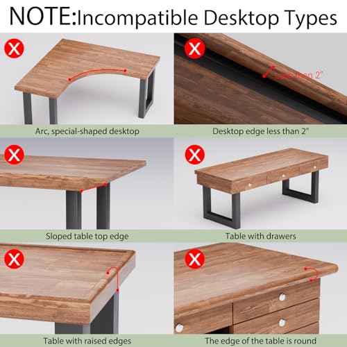 Desktop Keyboard Tray, Under Desk Pull Out,25.59" X 11.81" Large Size Radian Keyboard Tray with C-Clip Mount, Easy Installation, Computer Keyboard Stand, for Home Study and Office(White)