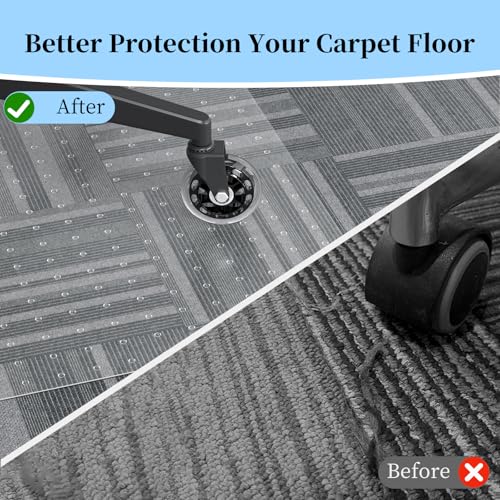 Tonaus Office Chair Mat for Carpet, 48"¡¿60" Transparent Carpet Floor Protector Cover Rug Mat with Non-Slip Studded, 2.2mm Thick Heavy Duty for Home Computer Desk Rolling Chair Carpets Low Pile