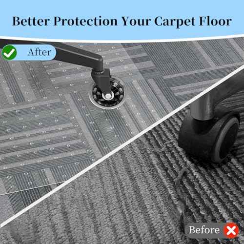 Tonaus Office Chair Mat for Carpet, 45"¡¿54" Protector Mat Non-Slip PVC Home Office Chair Mat, Rectangular Floor Protectors for Chairs, Transparent Carpet Protector