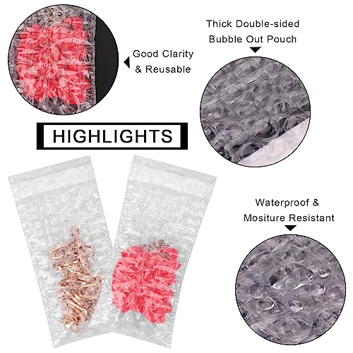 100 Pack Small Bubble Wrap Pouches 2" x 3.15" Self-Seal Cushioning Bags for Shipping